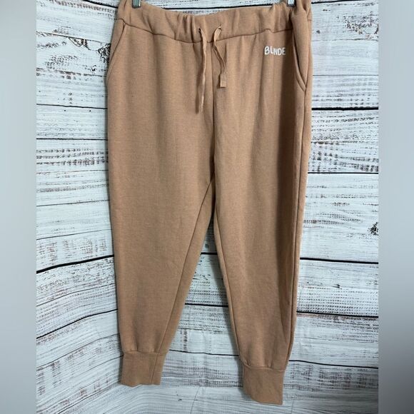 Brunette the label sweatpants Womens Sz M/L Blonde Peach jogger Track Pants - Picture 2 of 10